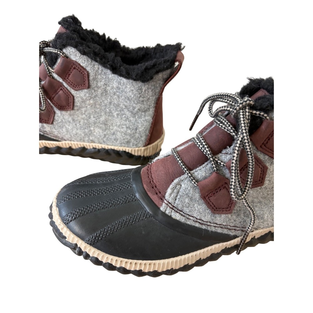Sorel Waterproof Booties Winter Ankle‎ Boots Faux Fur Lined Gray Size 7 - Picture 12 of 13